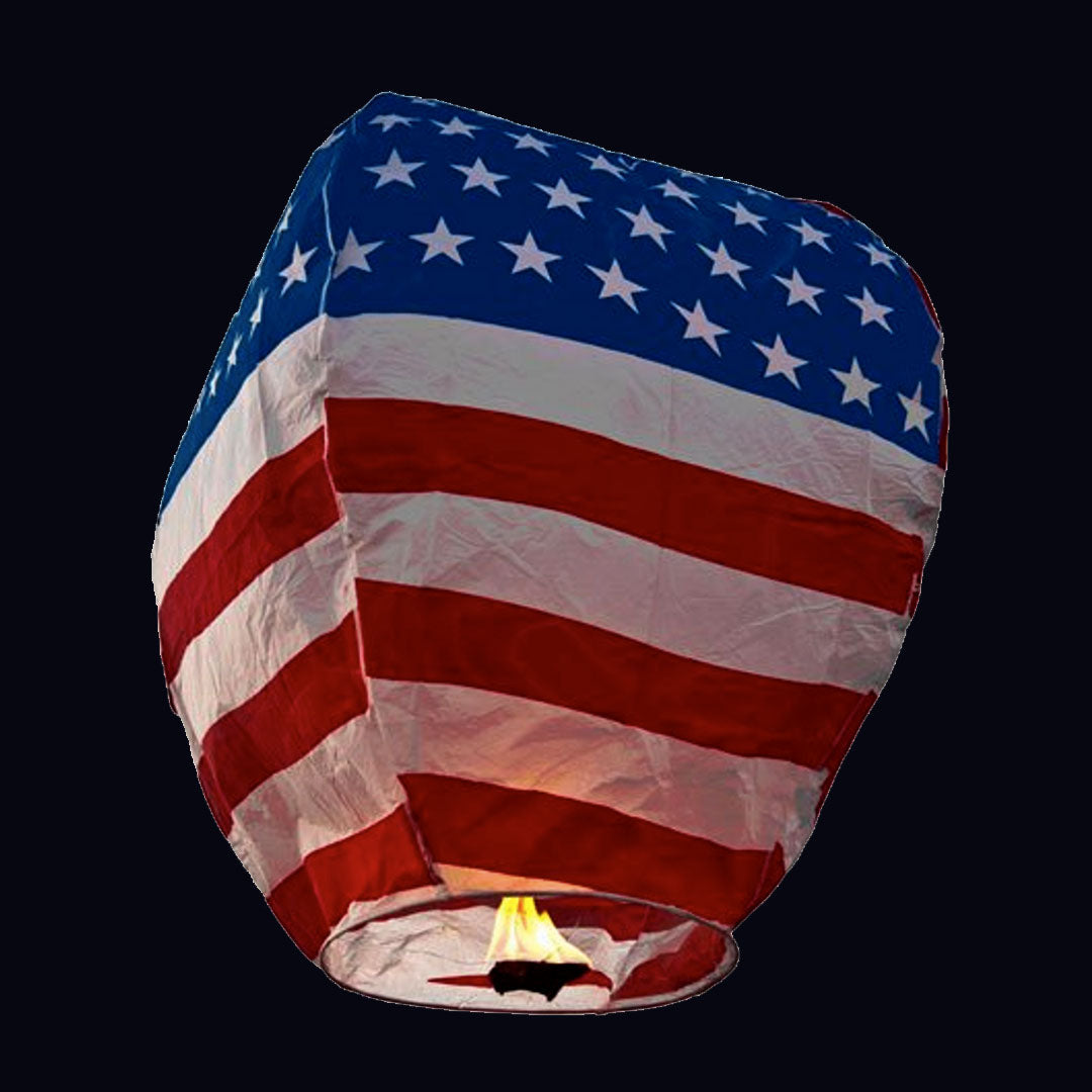 America Flag Sky Lantern - 10 Pack