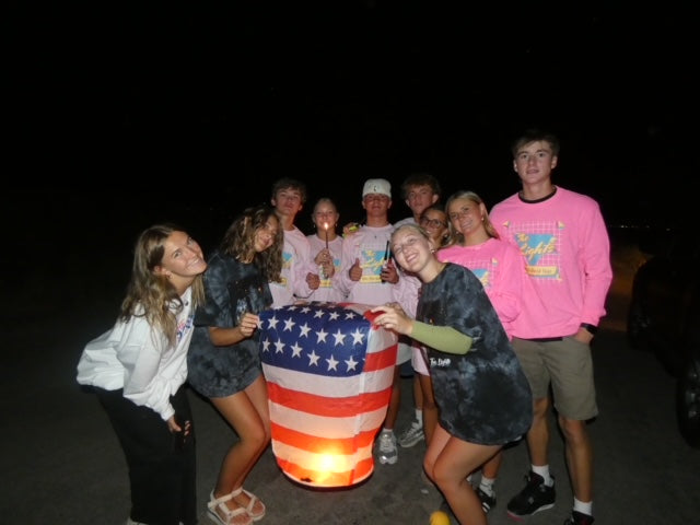 America Flag Sky Lantern - 10 Pack