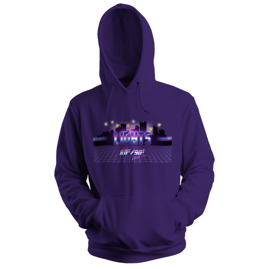 Unisex - The Lights 80's Town Pullover Hoodie - Purple